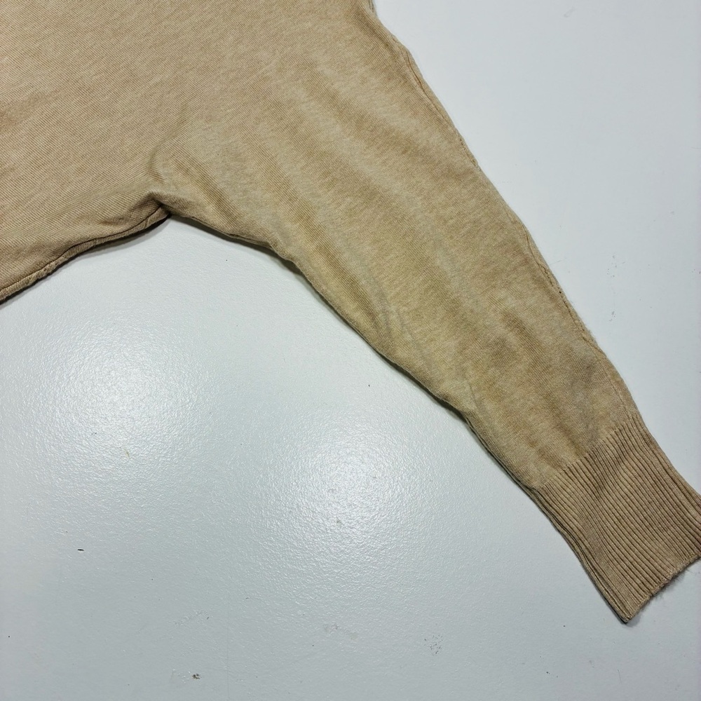 Vila Milano Womens Beige Knit Sweater Size Medium Long Sleeve Textured Chevron - Picture 10 of 11